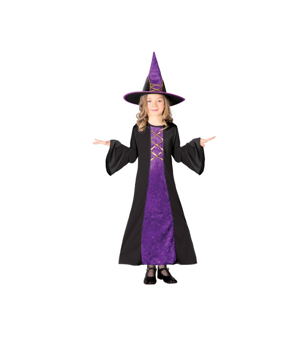 Detský kostým fialová čarodejka