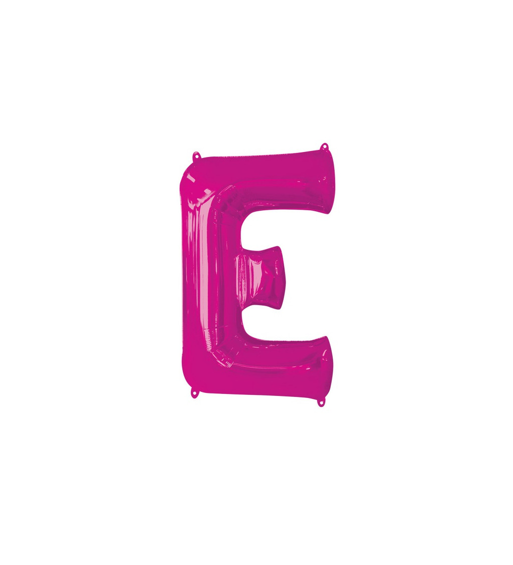 Fóliový balónik "E", ružový
