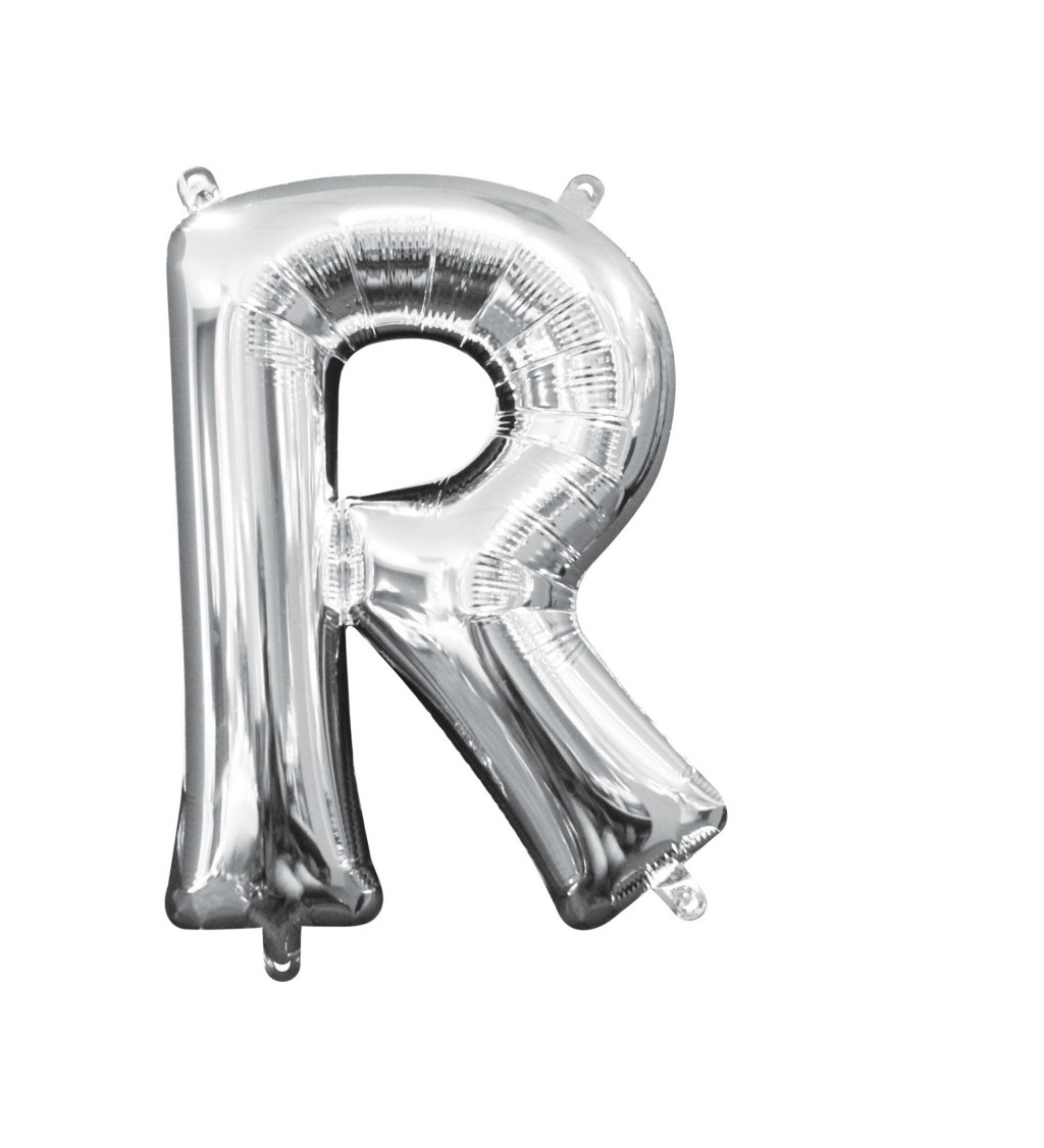 Fóliový balónik "R" - strieborný