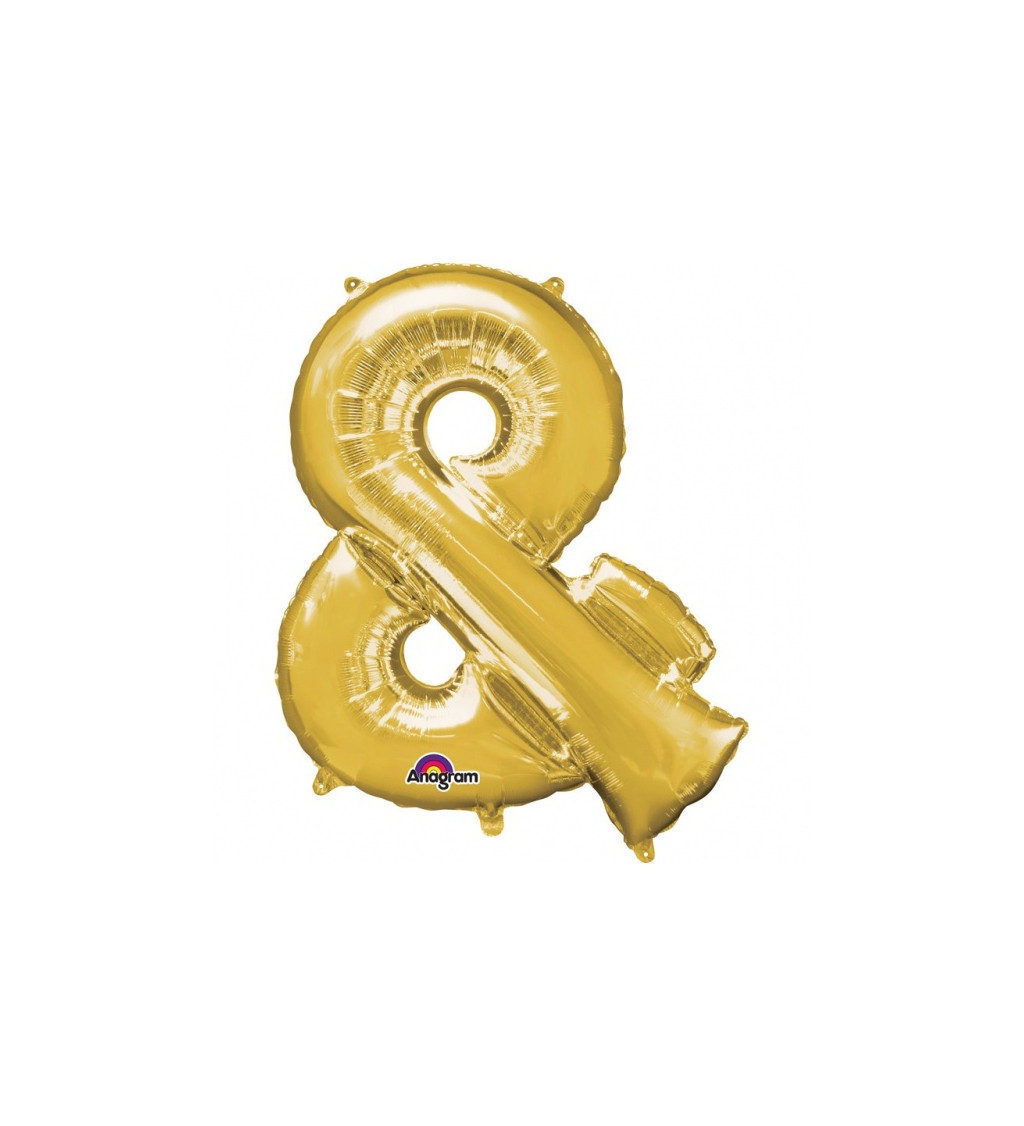Fóliový balón symbol "&" - zlatý