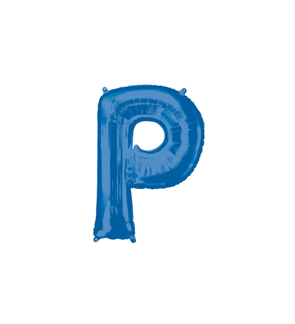 Fóliový balónik "P", modrý