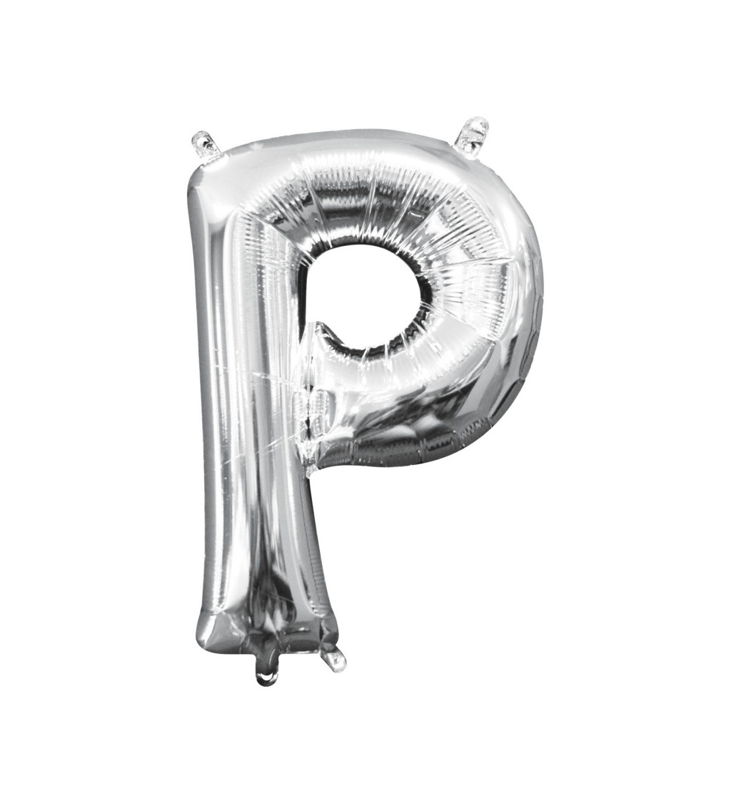 Fóliový balónik "P" - strieborný