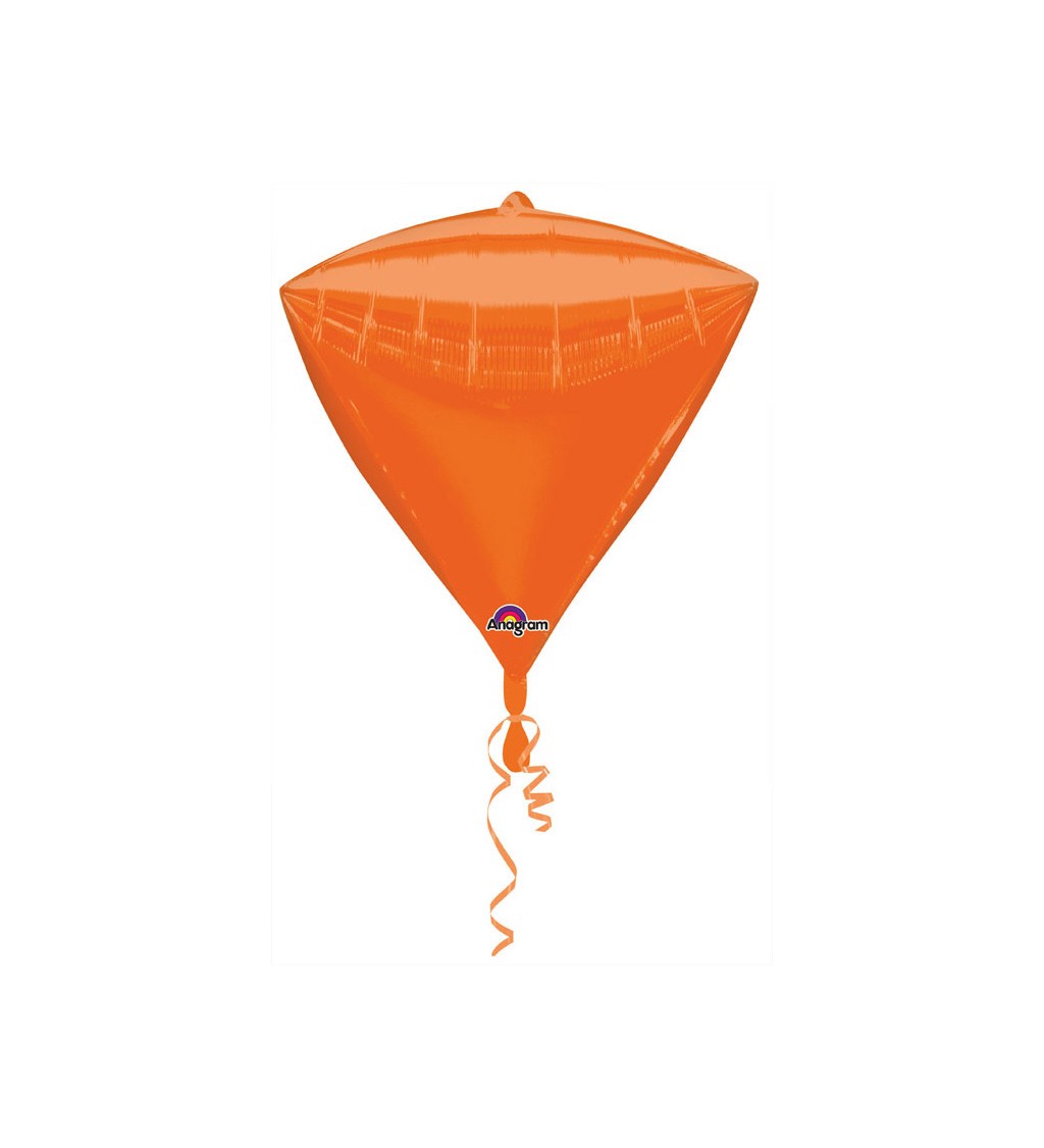 Fóliový balónik v tvare diamantu - oranžová