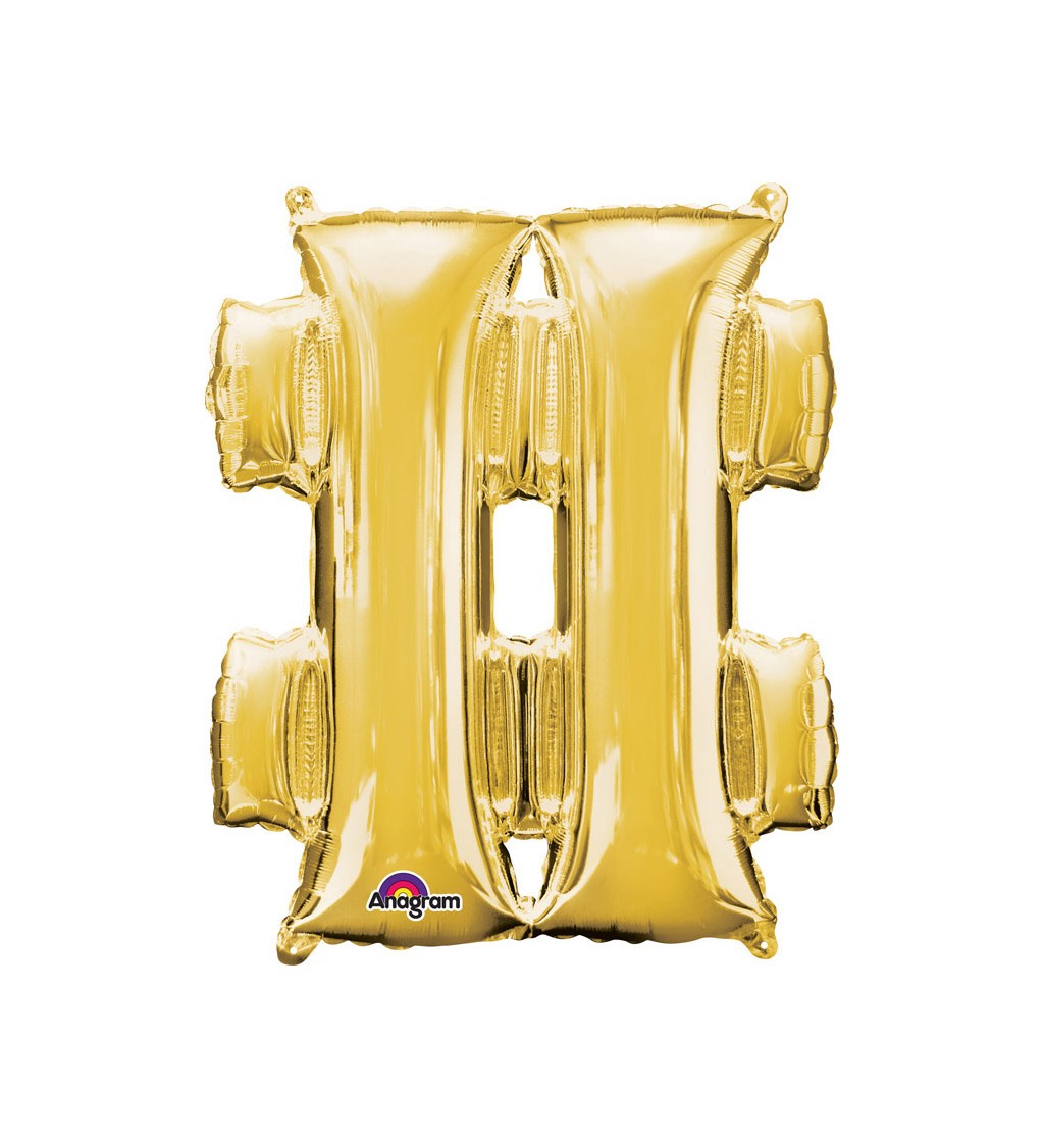 Fóliový balón symbol "#" - zlatý