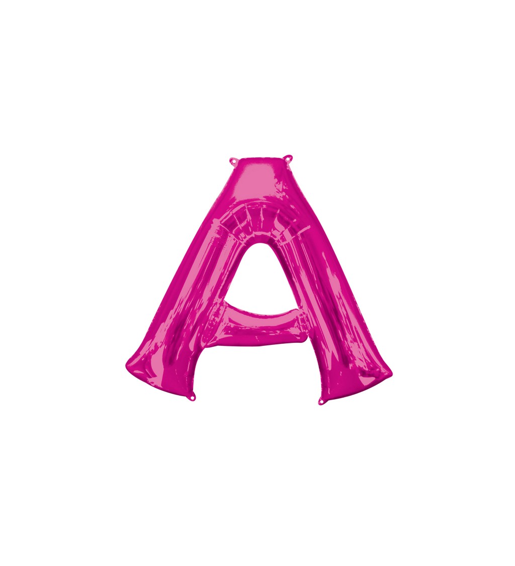 Fóliový balónik "A", ružový