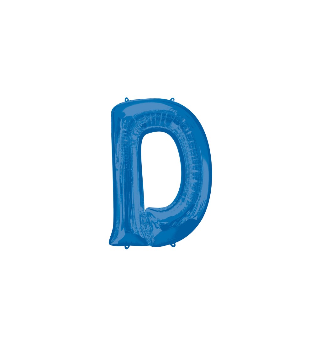 Fóliový balónik "D", modrý