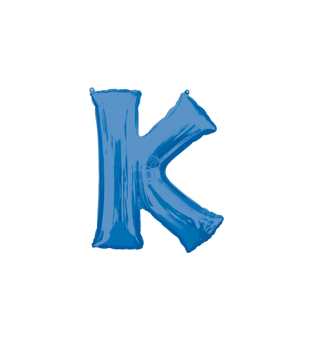 Fóliový balónik "K", modrý