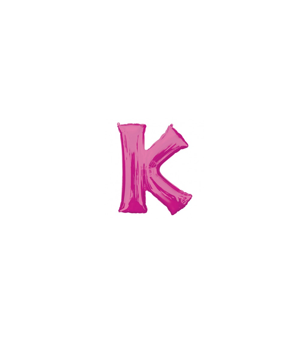 Fóliový balónik "K", ružový