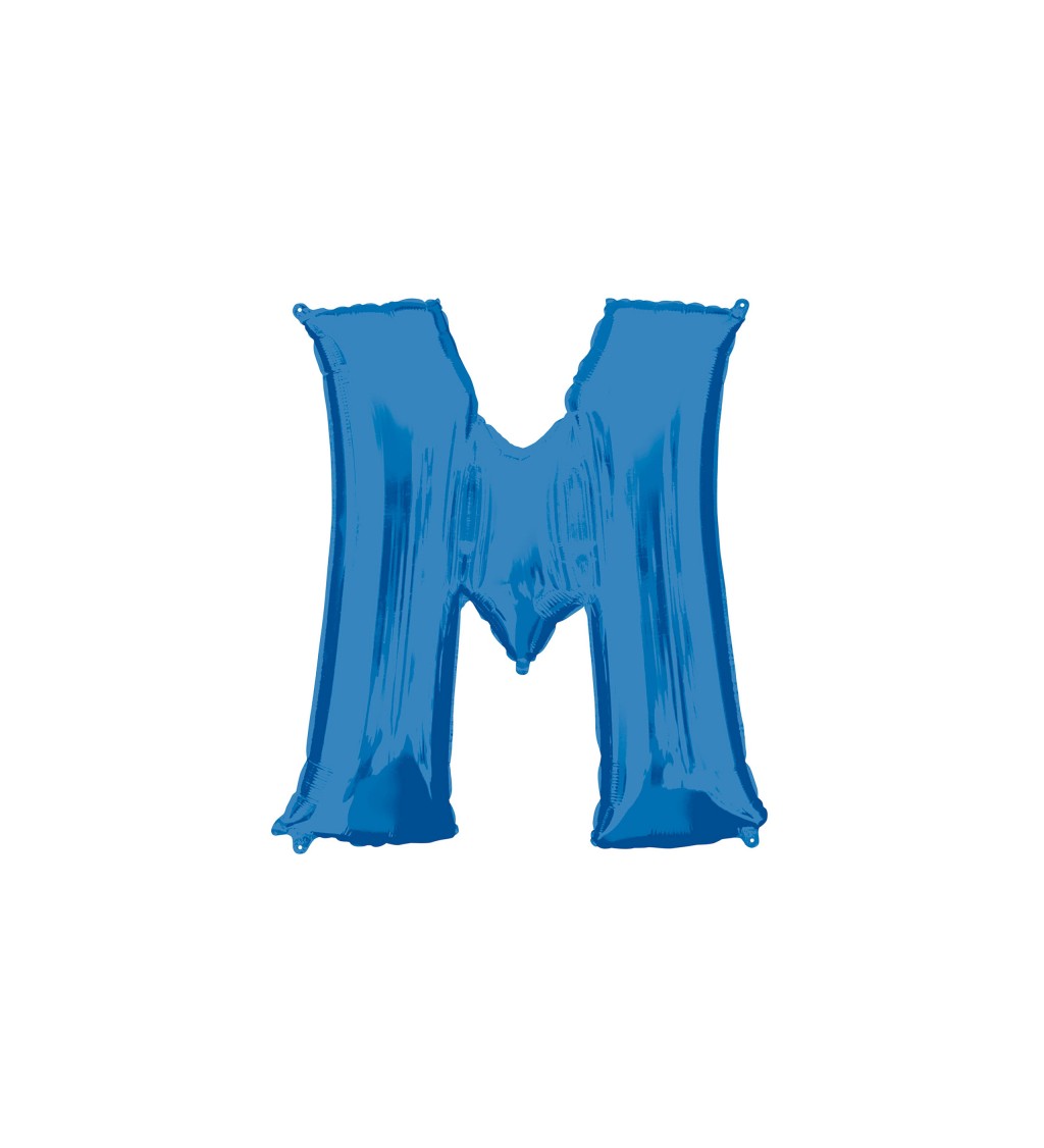 Fóliový balónik "M", modrý