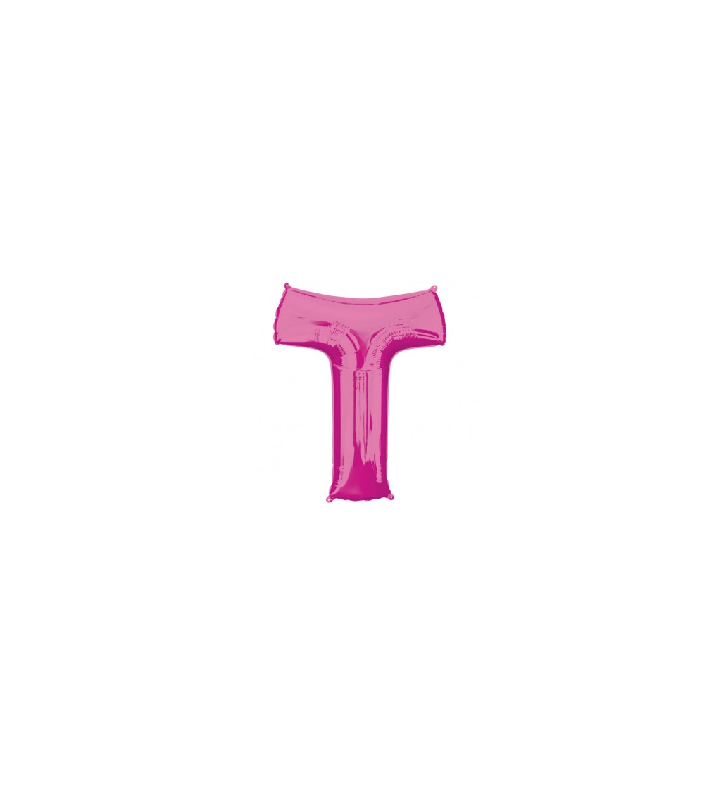 Fóliový balónik "T", ružový