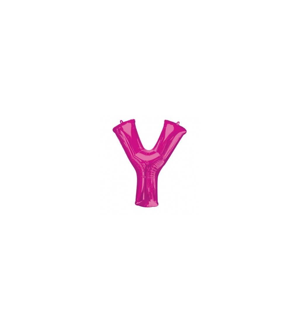 Fóliový balónik "Y", ružový