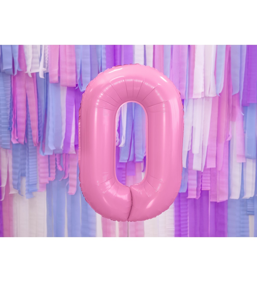 Fóliový balónik 0 - ružový