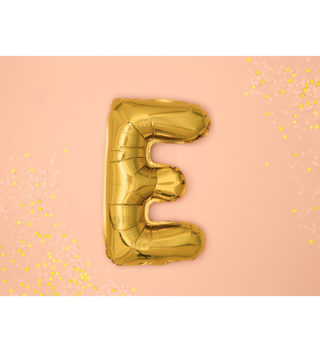 Fóliový balónik E - zlatý
