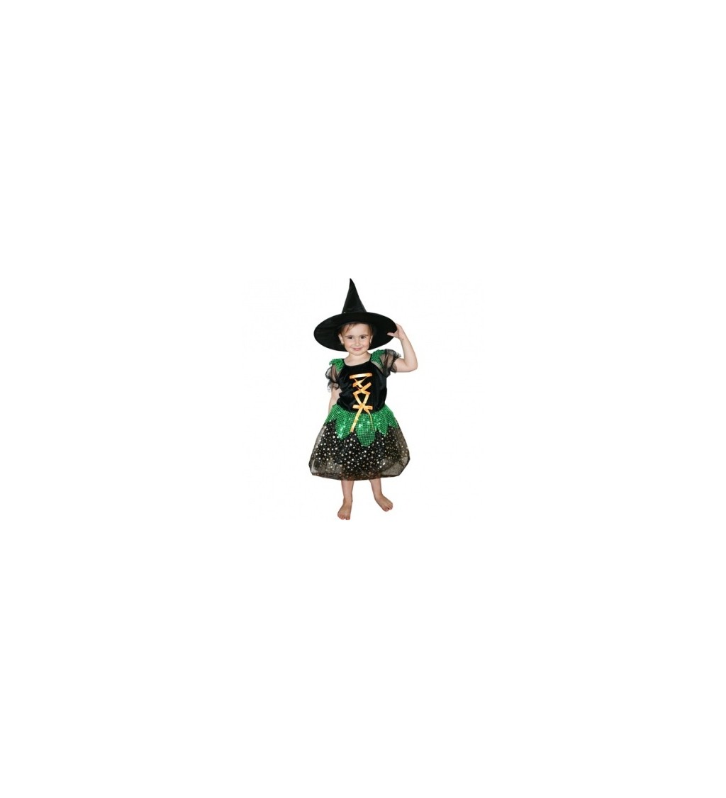 Detský kostým čarodejnice - zelená
