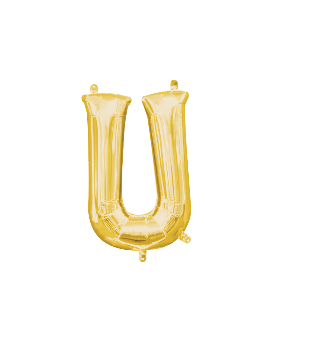 Fóliový balónik "U" - zlatý
