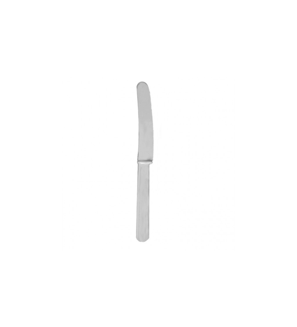 Strieborné plastové nože, 20 ks