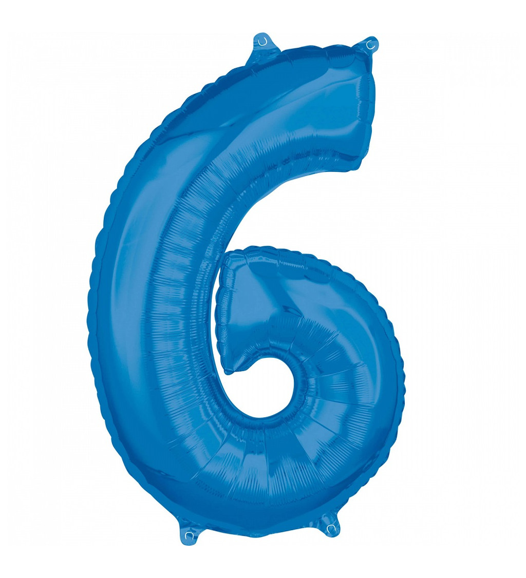 Fóliový balón "6" - Modrý
