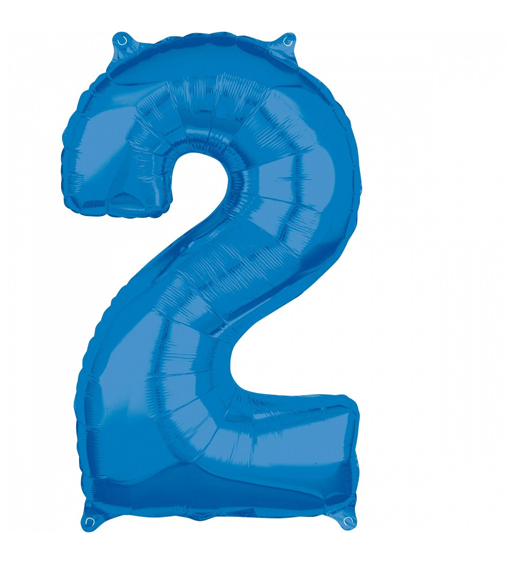 Fóliový balón "2" - Modrý