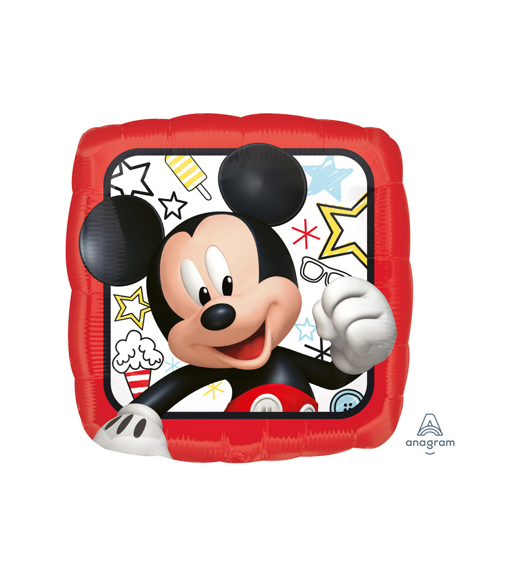 Foliový balónik Mickey Mouse, hranatý