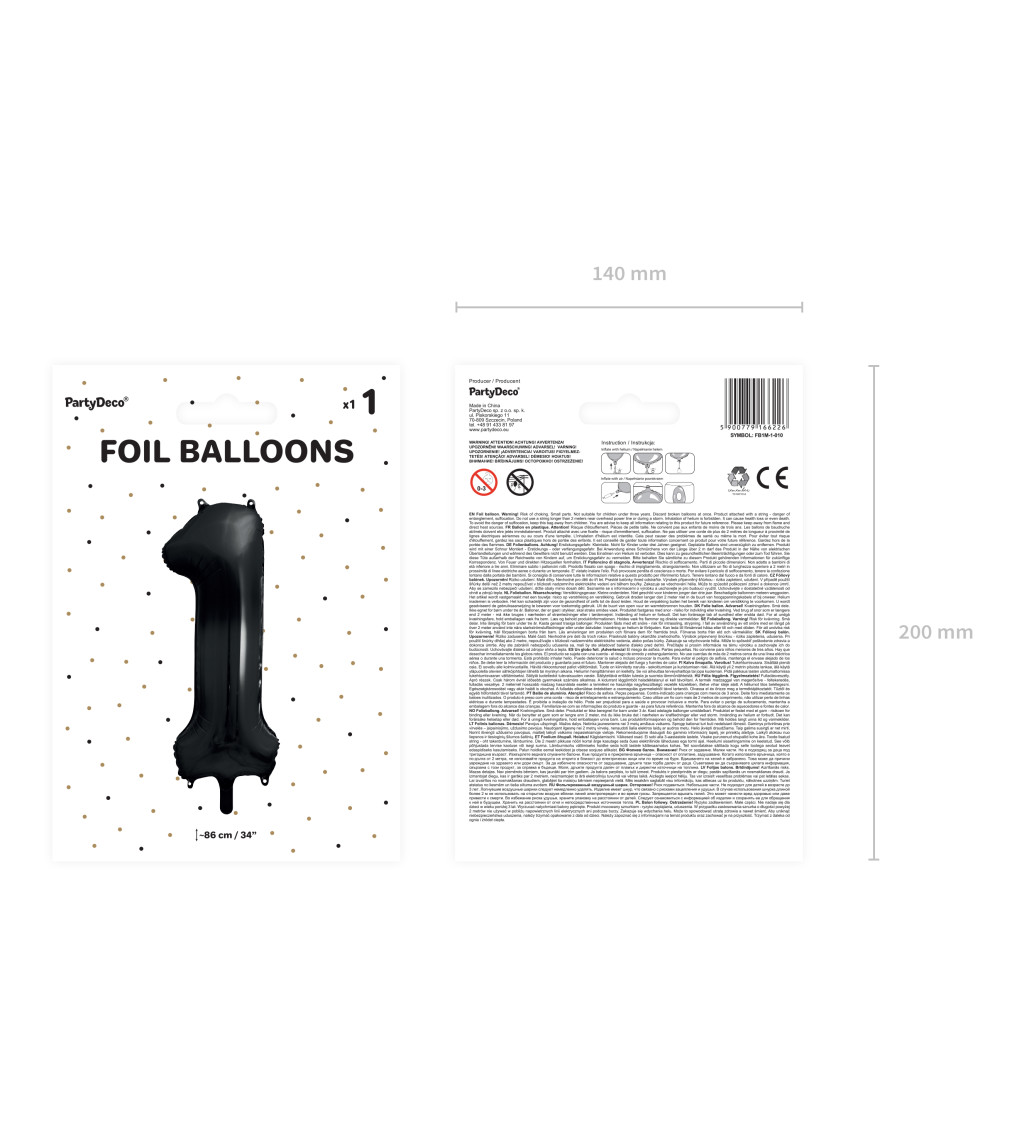 Fóliový balónik 1 - čierna