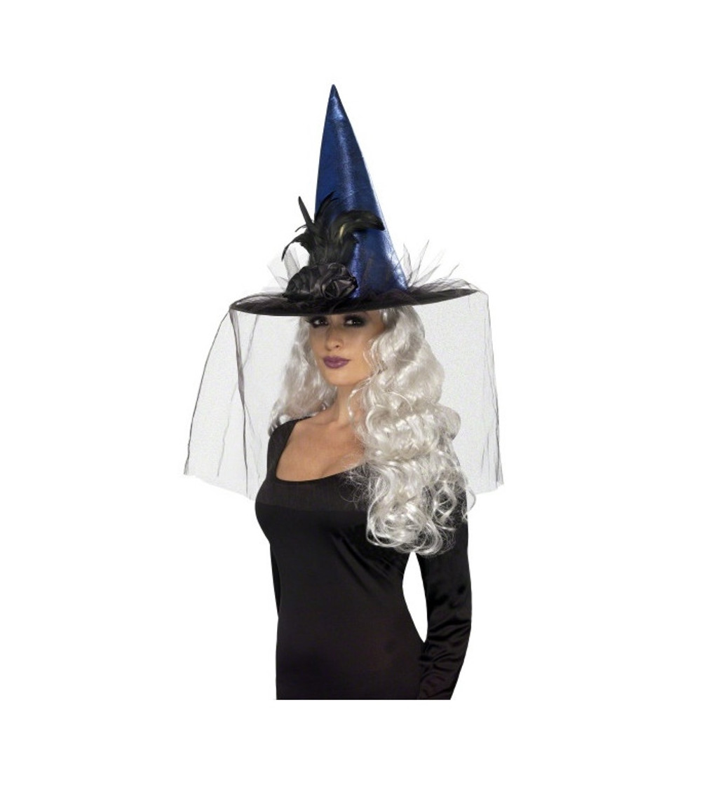 Čarodejnícky klobúk deluxe - tmavo modrý
