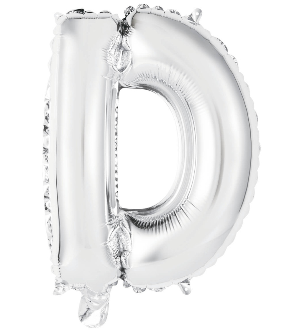 Fóliový balónik "D" - mini strieborný
