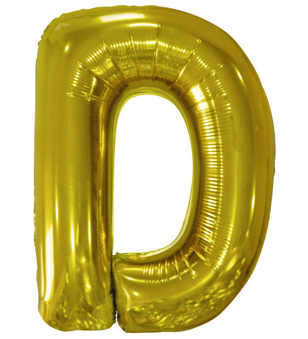Fóliový balónik "D" - zlaté 86cm