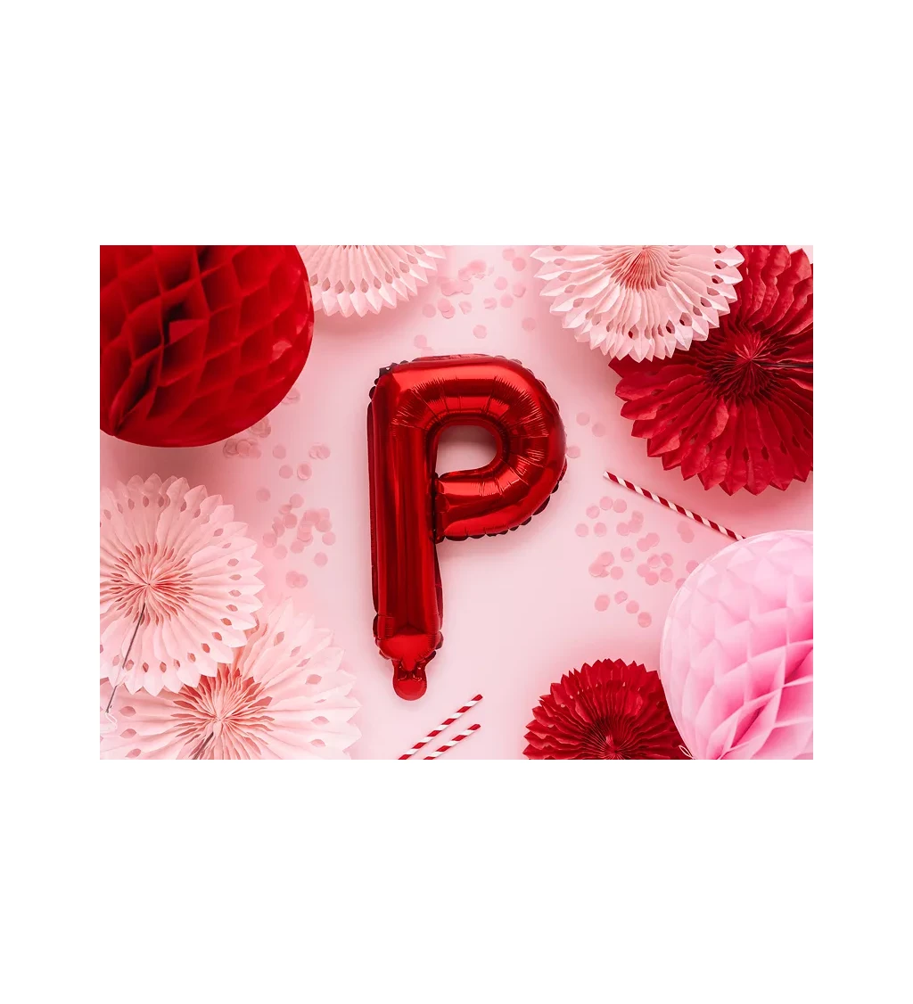 Fóliový balónik P - červený