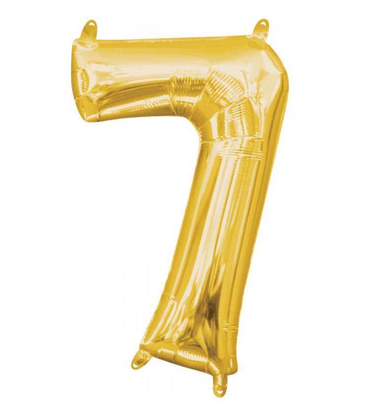 Fóliový balónik číslo "7" - zlatý