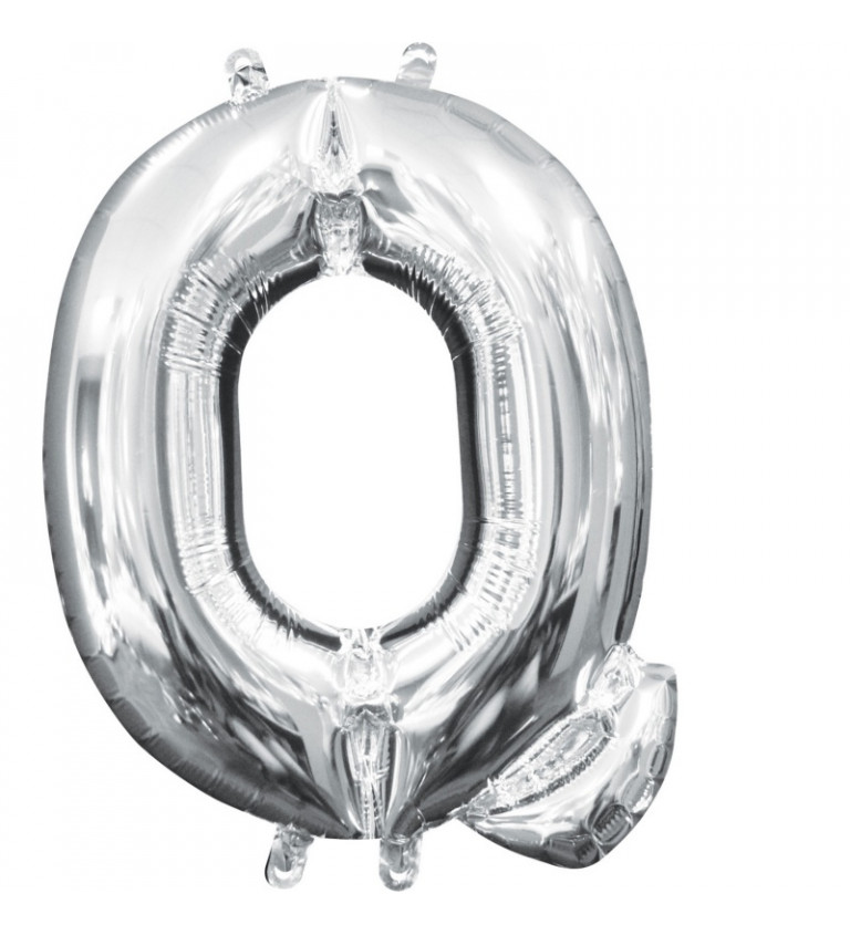 Fóliový balónik "Q" - mini strieborný