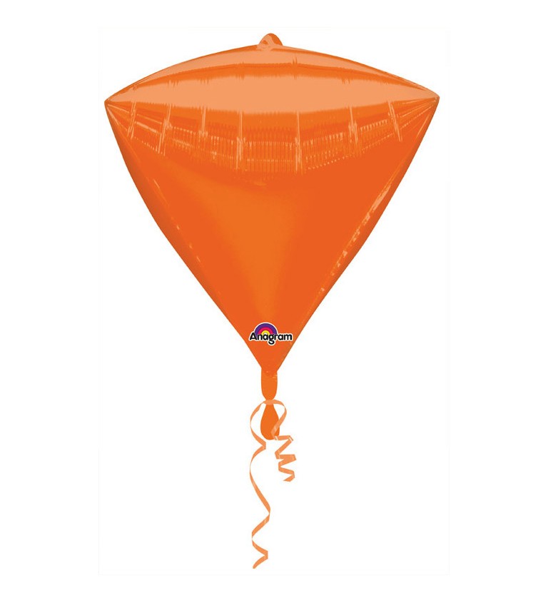 Fóliový balónik v tvare diamantu - oranžová
