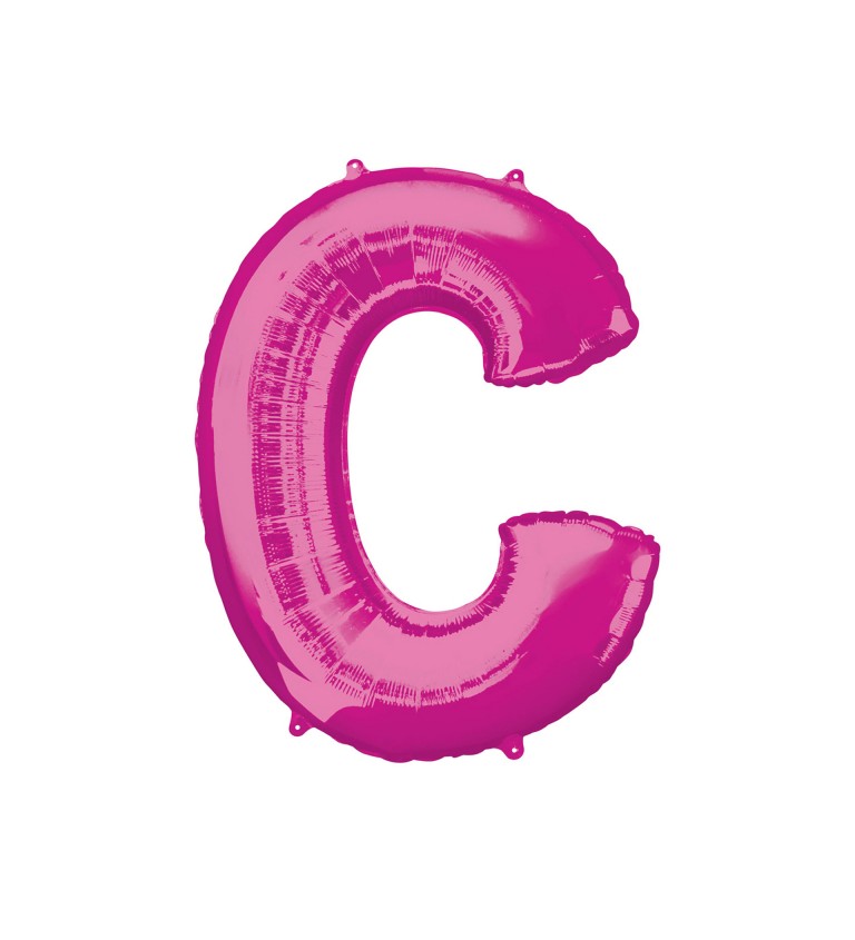 Fóliový balónik "C", ružový