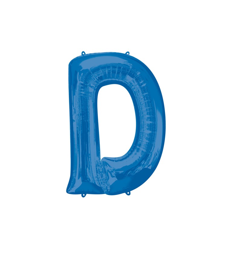 Fóliový balónik "D", modrý