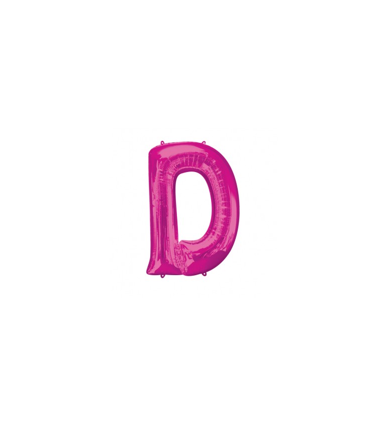 Fóliový balónik "D", ružový