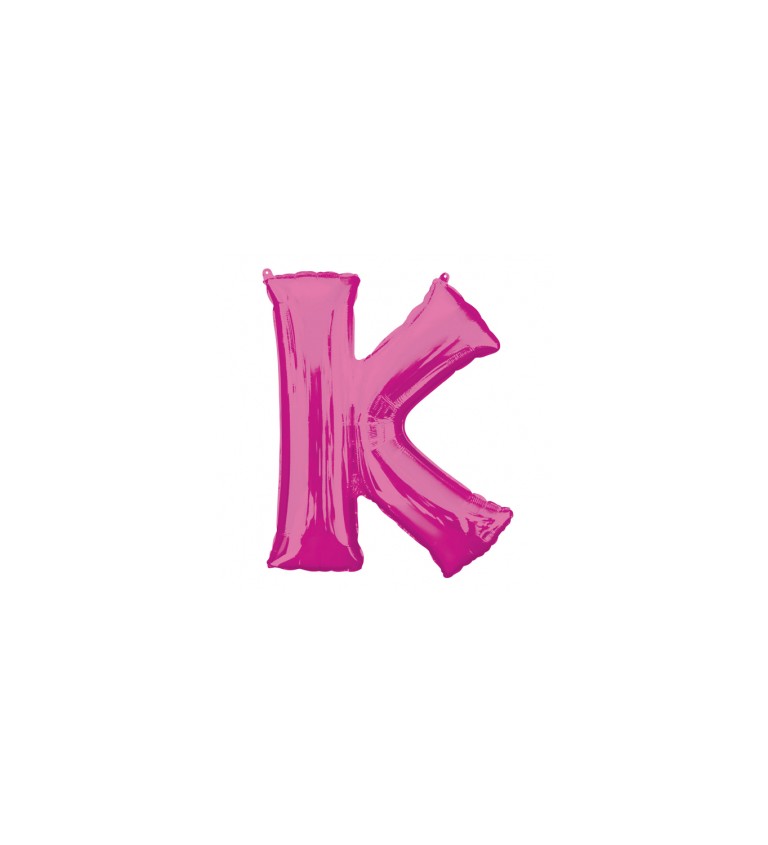 Fóliový balónik "K", ružový