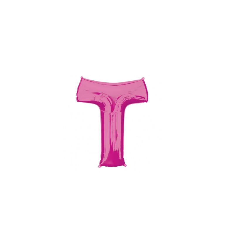 Fóliový balónik "T", ružový