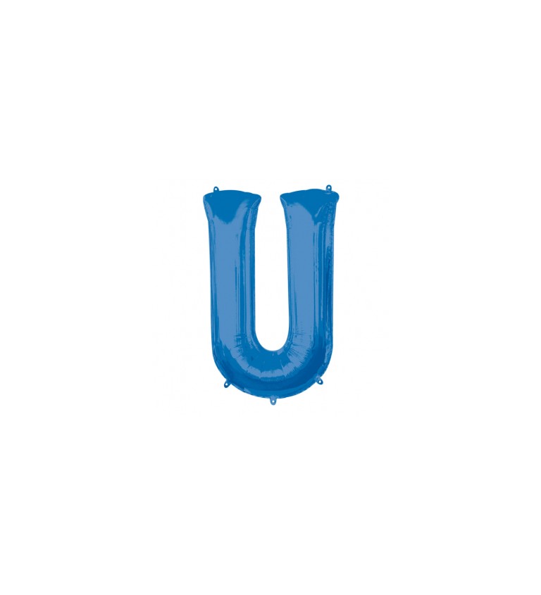 Fóliový balónik "U", modrý