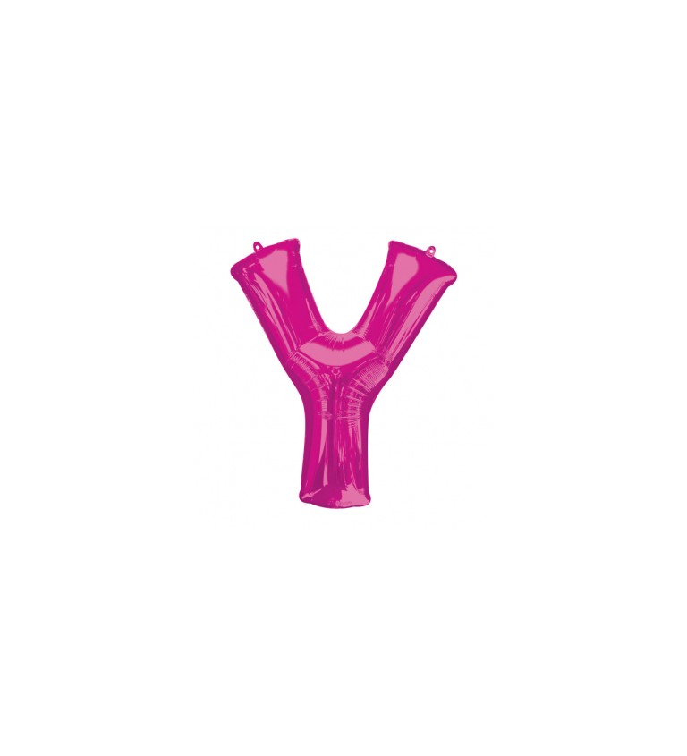 Fóliový balónik "Y", ružový