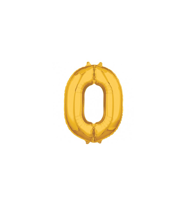 Fóliový balónik "0" - zlatý 66cm