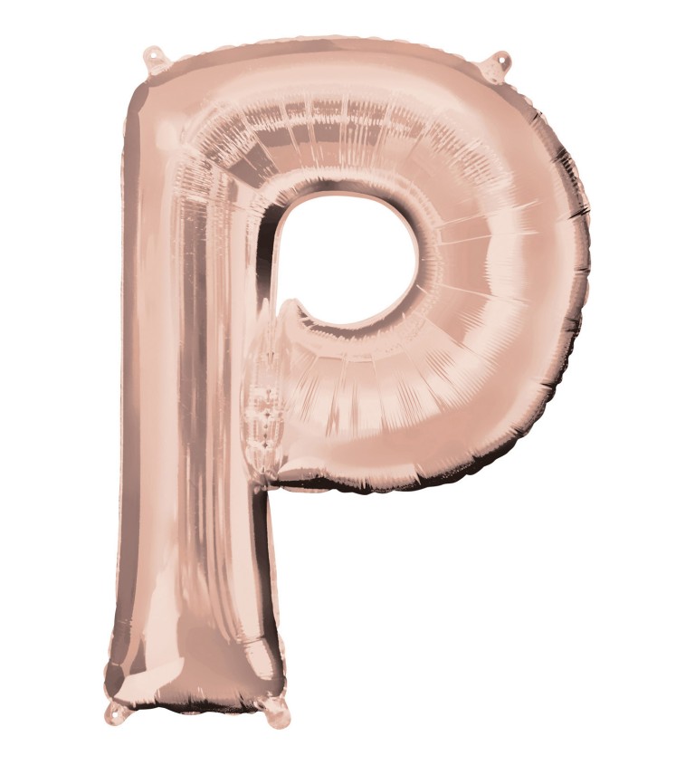 Fóliový balónik "P" - rose gold 83cm