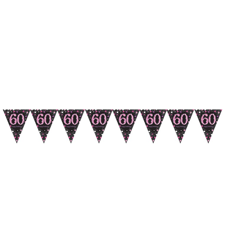 Banner Trojuholník 60 Luxusná oslava - ružový