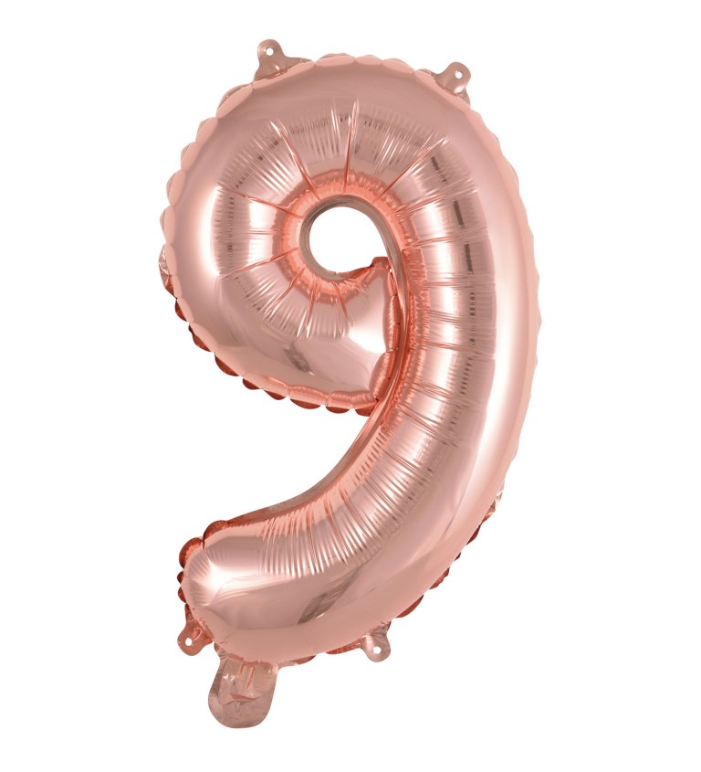 Fóliový balónik "9", mini rose gold