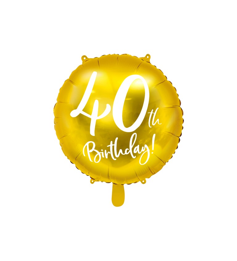 Fóliový balón 40. narodeniny, zlatý