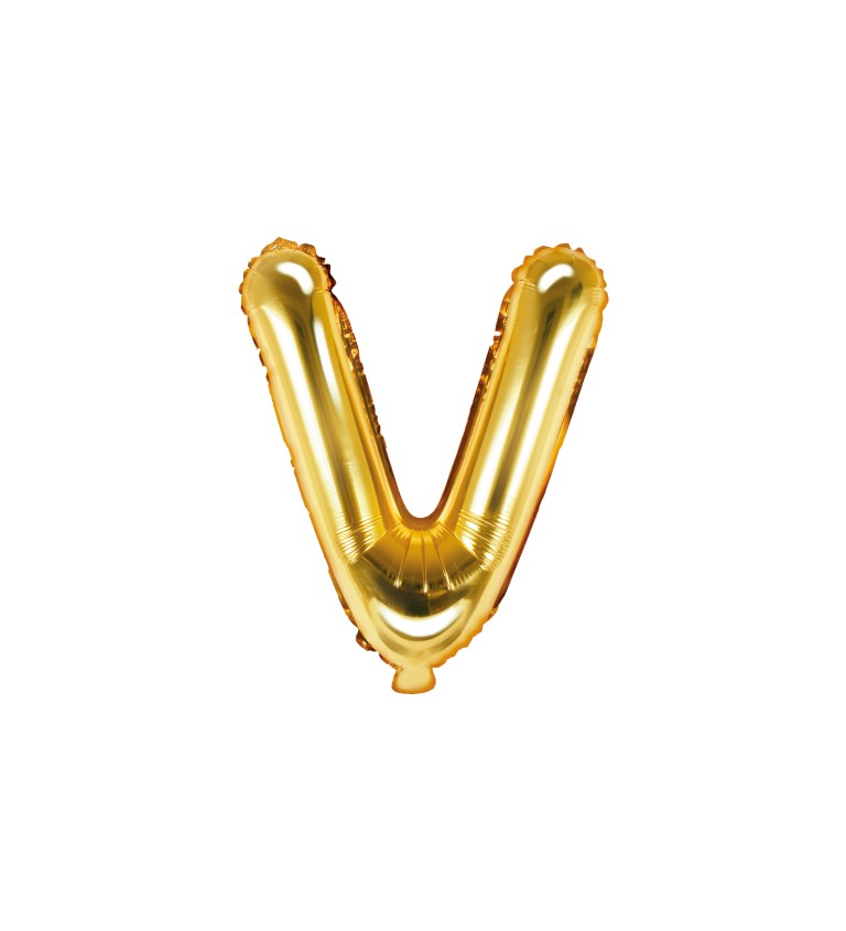 Fóliový balónik V - zlatý