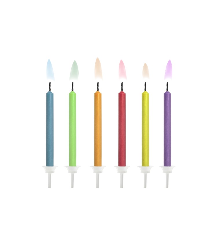 Narodeninové sviečky - farebný plameň