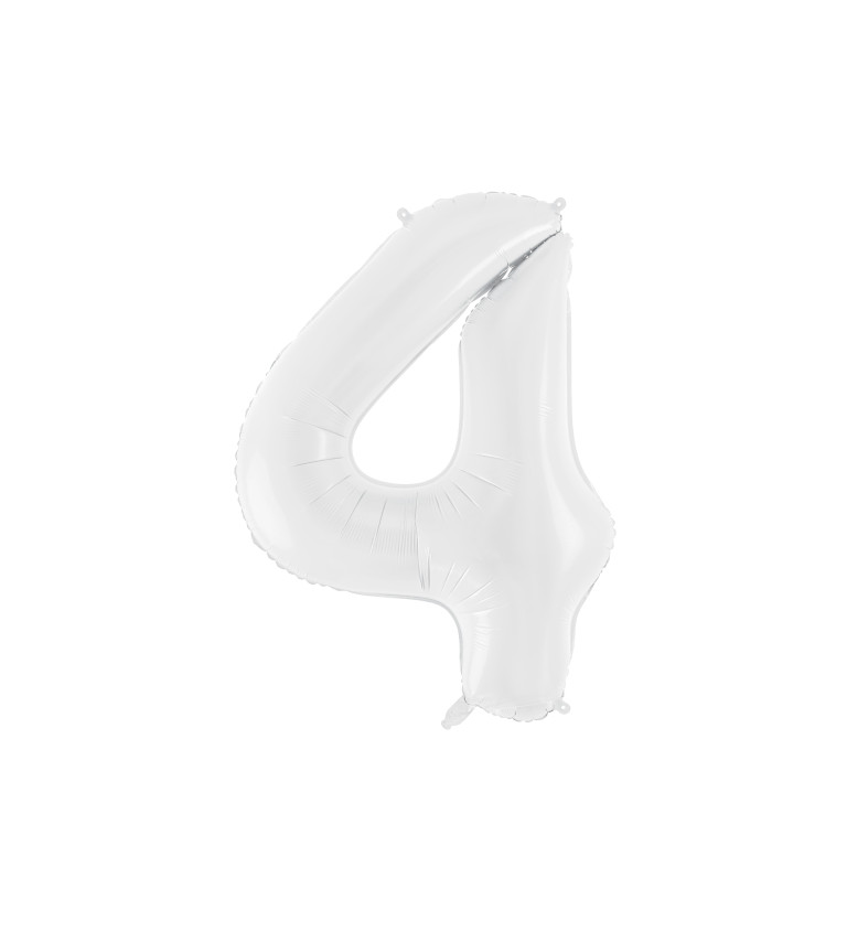 Fóliový balón "4" - biely