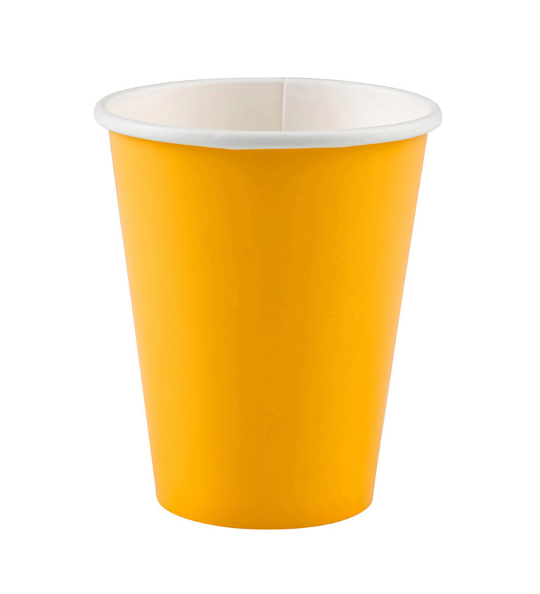 Jednofarebný pohár žltý, 20 ks