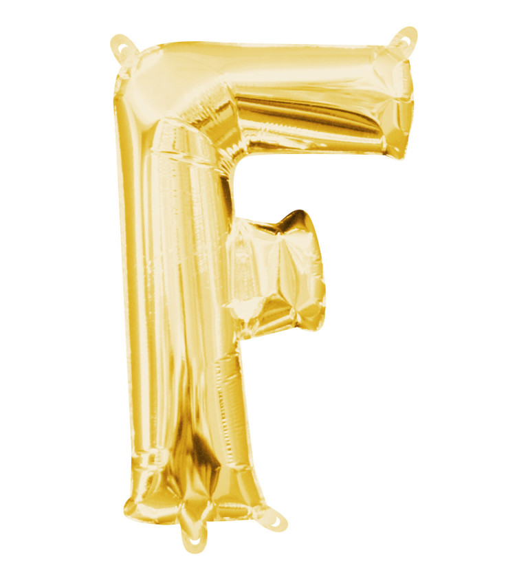 Fóliový balón "F" - mini zlatý