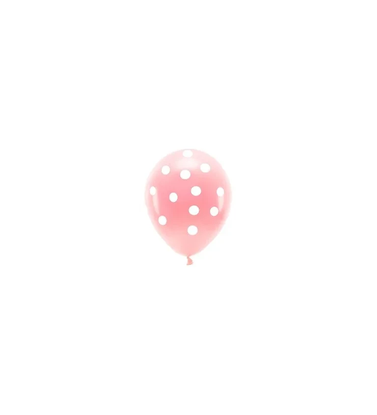 EKO Latexové balóny 30 cm biele bodky, 6 ks