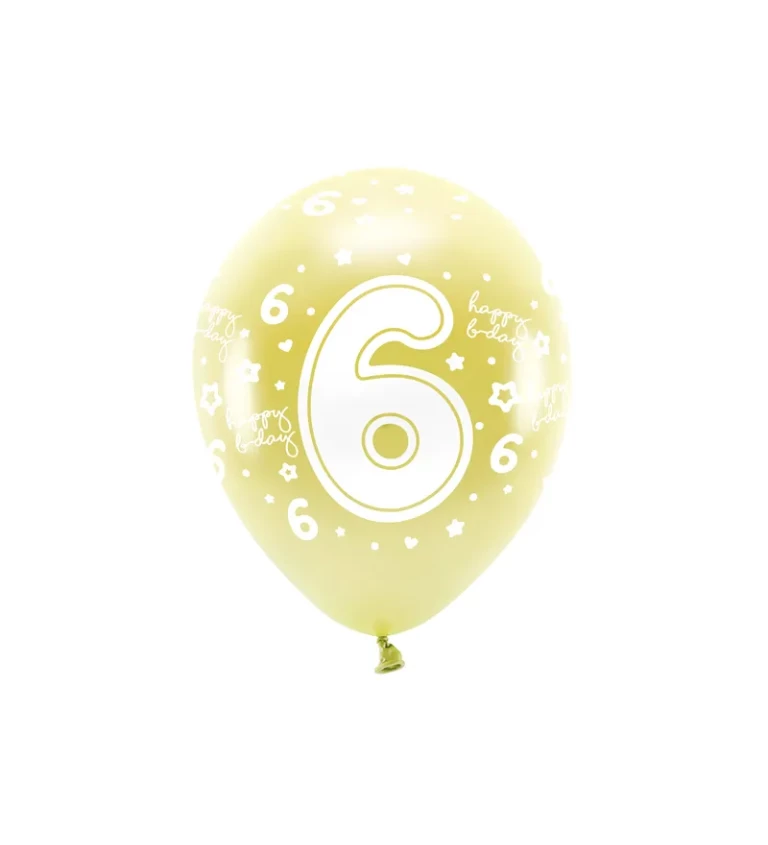 EKO Latexové balóniky číslo 6, zlaté
